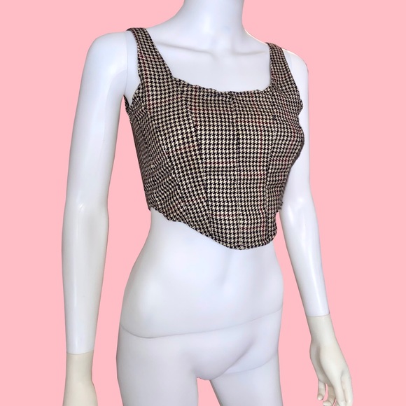 Handmade Wool Houndstooth Corset Top - Picture 2 of 3